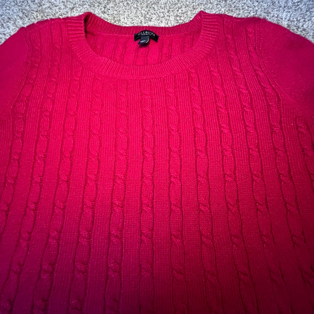 Talbots Red Crew Neck Sweater - Picture 3 of 8